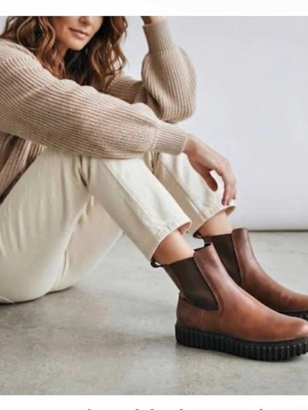 Vince Brinton Chelsea Platform Boots Brown US 9 M Like New